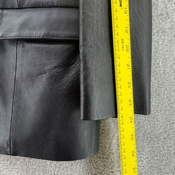 VTG Bagatelle Jacket Womens Plus 16W Black Leather 2 Button Front Pockets Lined - Picture 11 of 16
